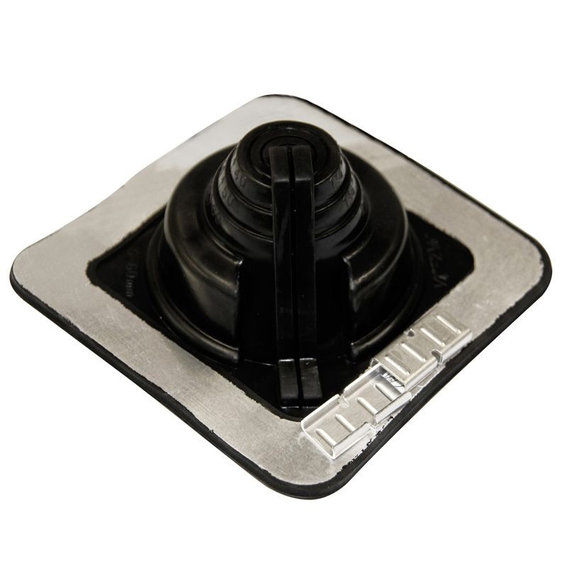 DEKTITE - FLASHING, No1, 5-60mm PIPE OD 139 x 139mm BASE, BLACK COMBO