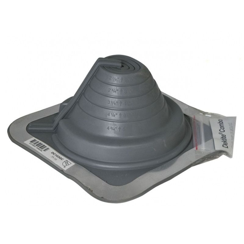 DEKTITE - FLASHING #5, 108-190mm PIPE 366 x 366mm BASE, GREY COMBO