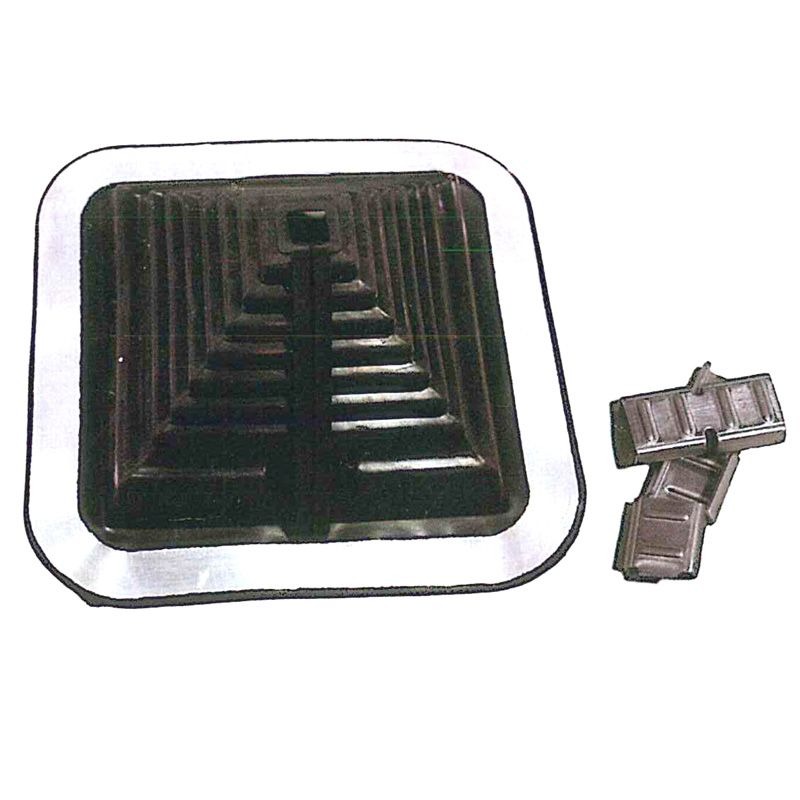 DEKTITE - FLASHING,20 x125mm SQUARE PIPE 221 x 221mm BASE, BLACK COMBO