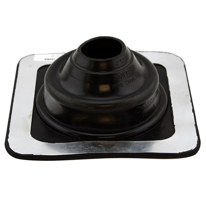 DEKTITE - FLASHING #2A, 50-70mm PIPE 178 x 178mm BASE, BLACK PREM