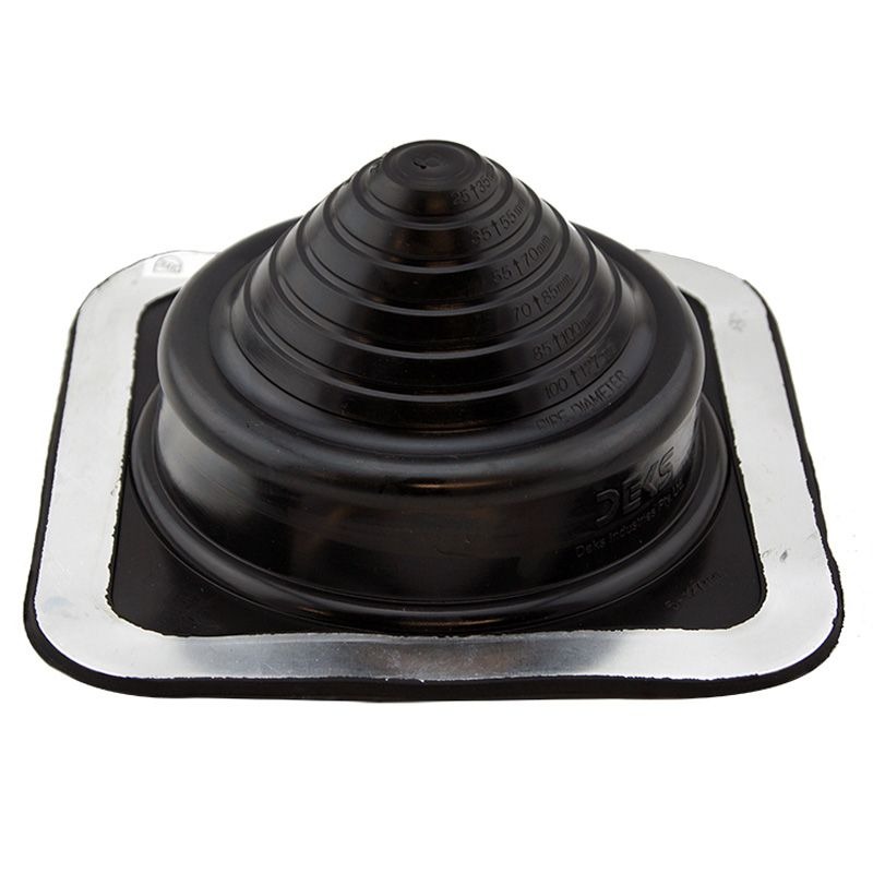 DEKTITE - FLASHING #3, 5-127mm PIPE 221 x 221mm BASE, BLACK PREM
