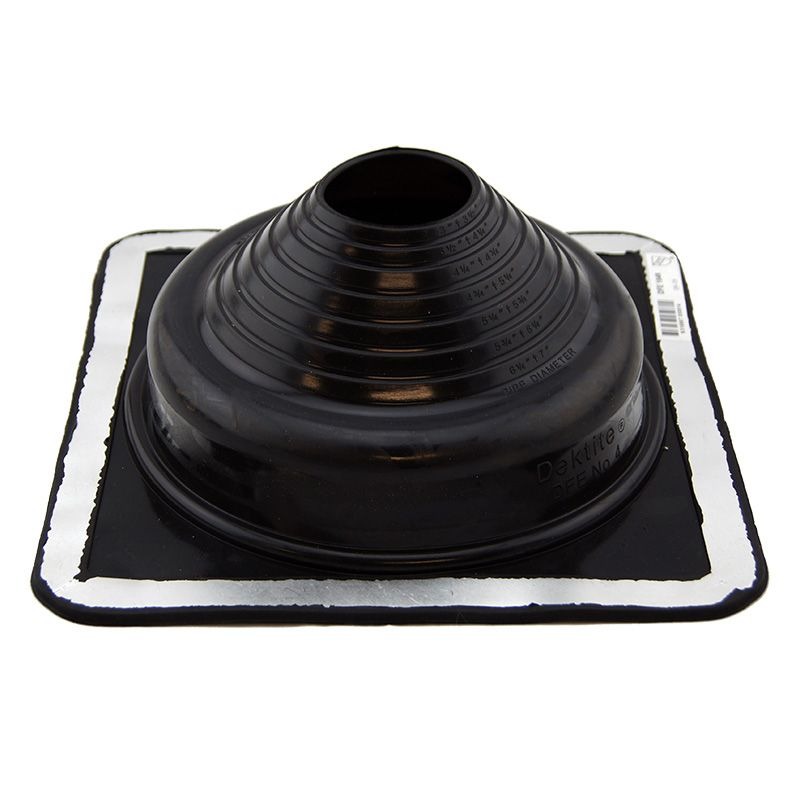DEKTITE - FLASHING #4, 75-175mm PIPE 280 x 280mm BASE, BLACK PREM