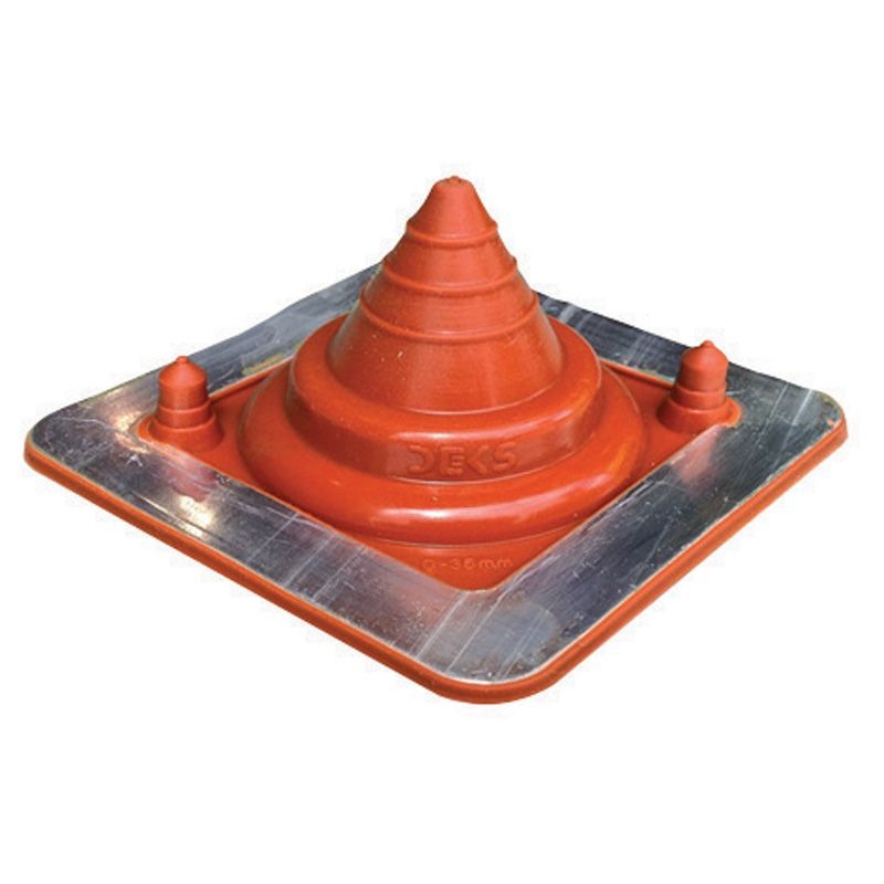 DEKTITE - FLASHING #0, SOLAR 0-35mm PIPE 100 x 100mm BASE, RED PREM