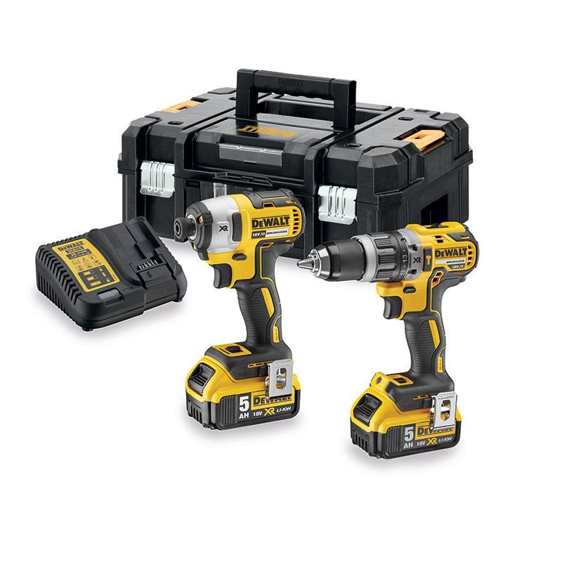 DEWALT - COMBI KIT 2PCE, 18V XR 5Ah BRUSHLESS,DCD796,DCF887, TSTAK