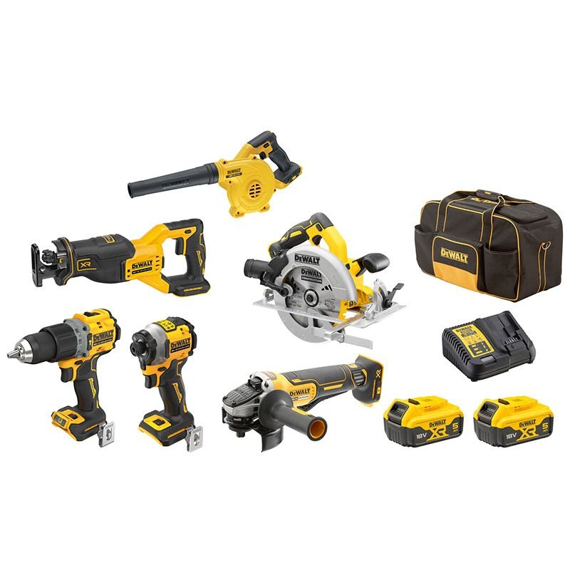 DEWALT - COMBO KIT, 6 PIECE, 18V XR INC 2 X 5Ah BATTERIES & CHARGER