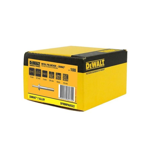 DEWALT - ANCHOR, HAMMER SCREW, ZAMAC METAL, 5 x 22mm [100]