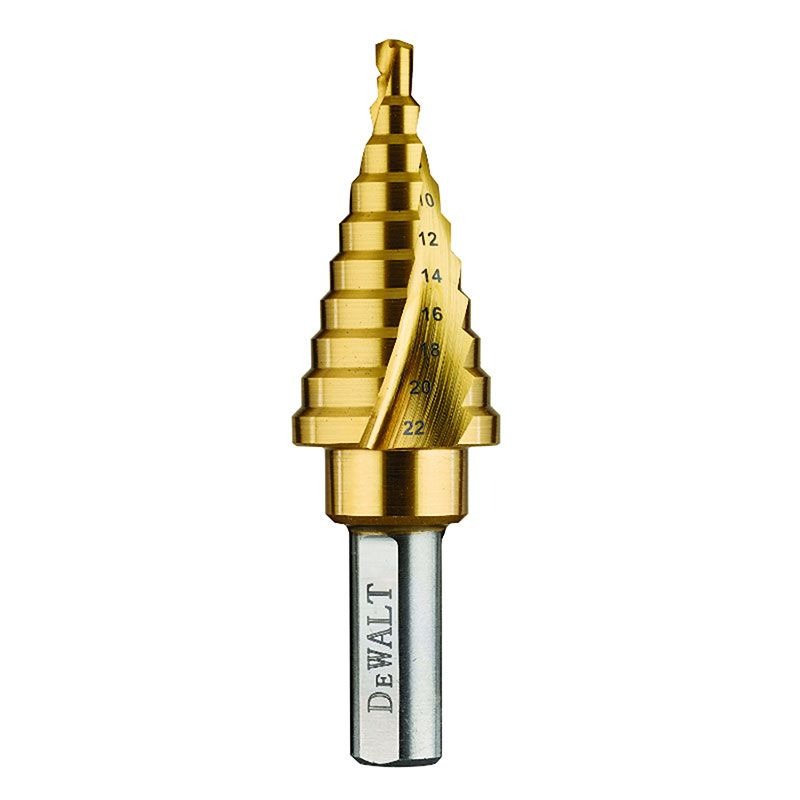 DEWALT - STEP DRILL, 4-22mm 2mm STEPS