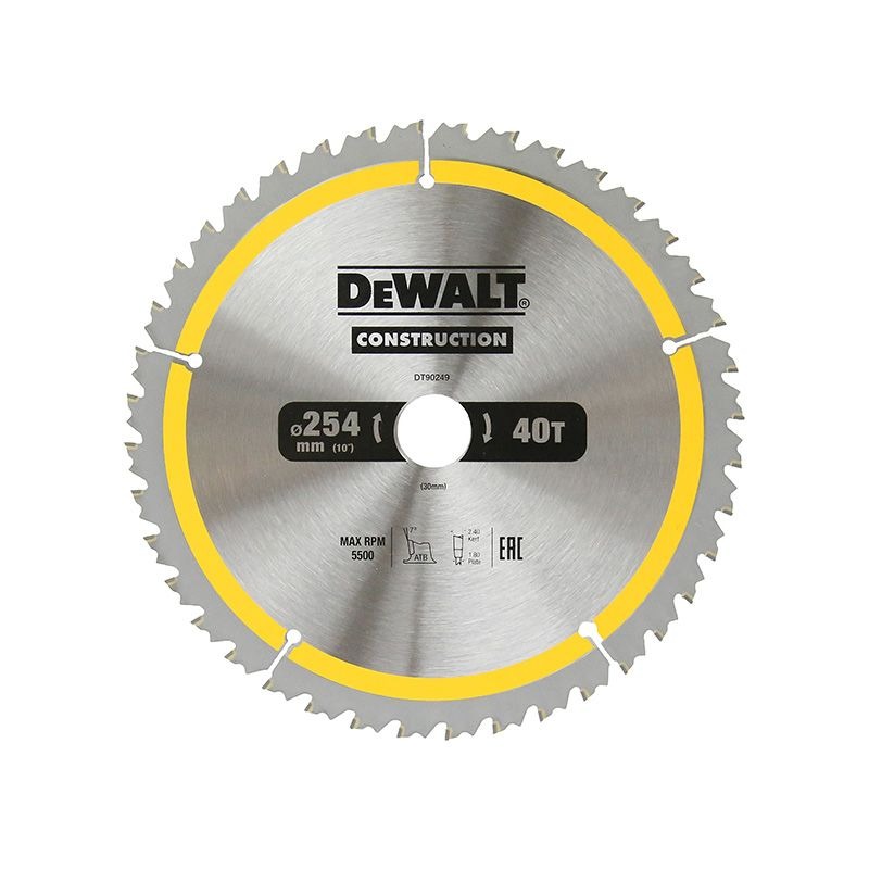 DEWALT - BLADE, CIRCULAR SAW 40T CONSTRUCTION, 254 x 30mm