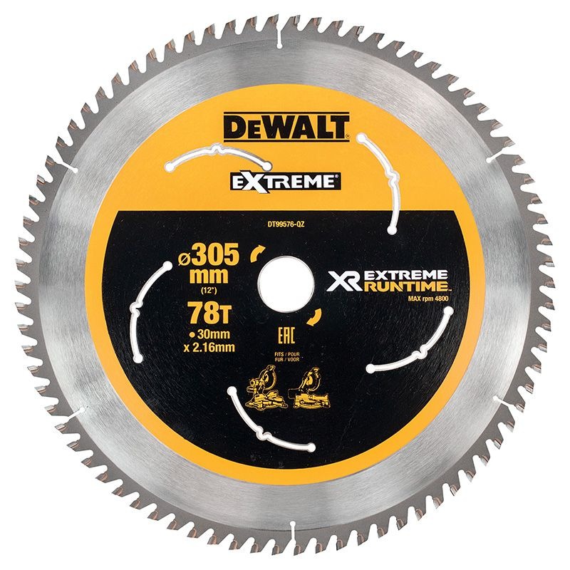 DEWALT - BLADE, CIRCULAR SAW XR EXTREME 305mm x 30mm(MULTI) 78TPI WOOD