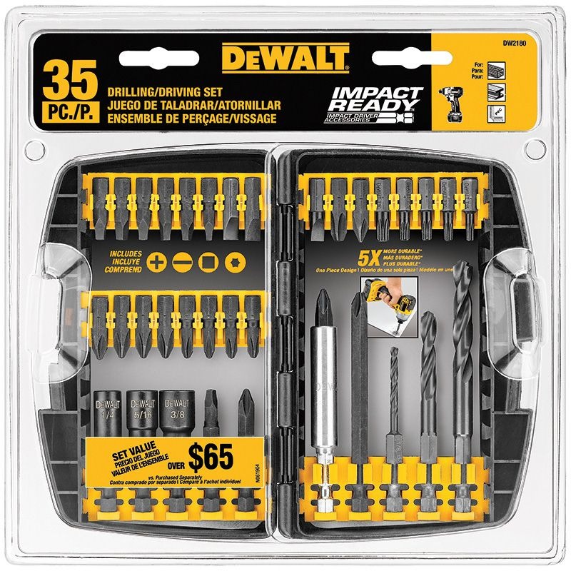 DEWALT - BIT SET, IMPACT READY 35 PIECE DRILLING/FASTENING