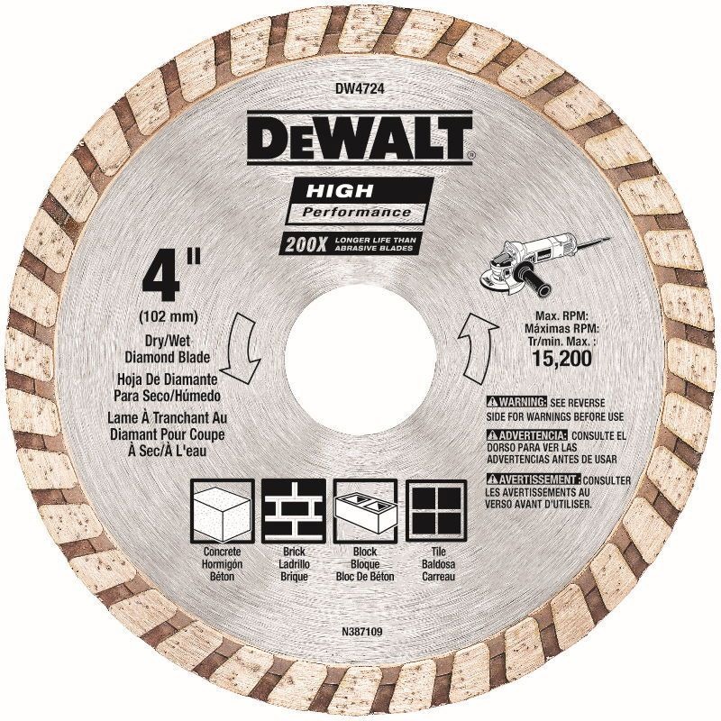 DEWALT - CUTTING WHEEL, DIAMOND TURBO 100 x 22.23mm MASONRY HI-PFORM