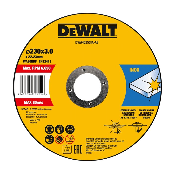 DEWALT - CUTTING DISC, INOX T27 230 x 3 x 22mm