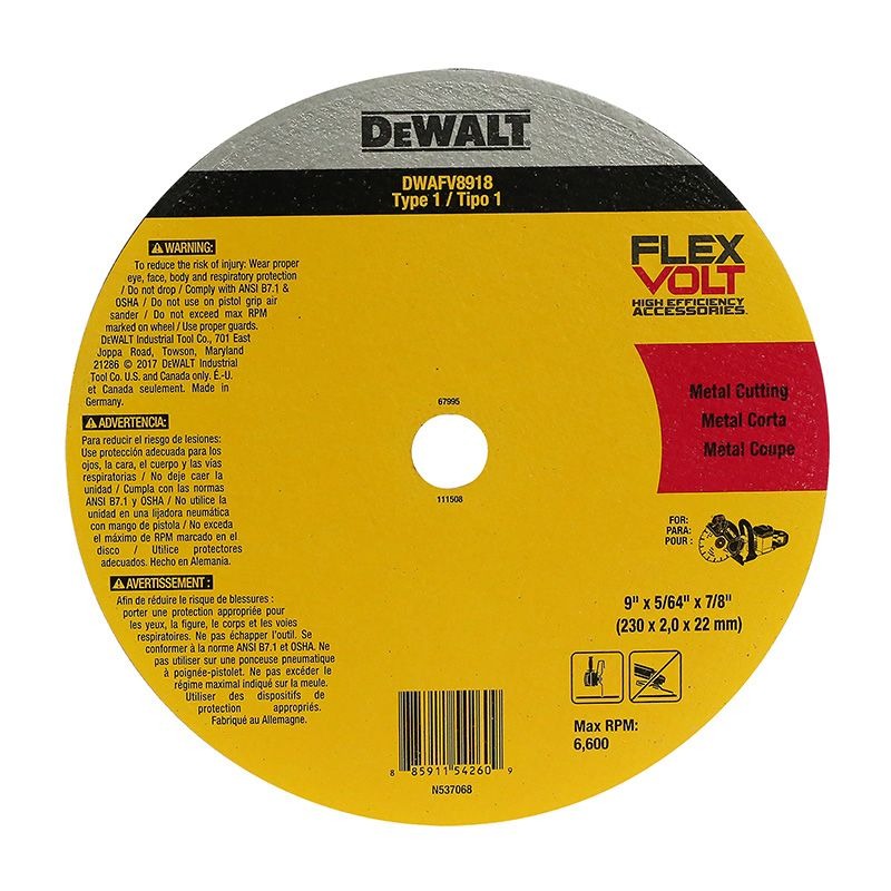 DEWALT - BLADE, BONDED WHEEL XR FLEXVLT 230mm x 2.0mm x 22.23mm