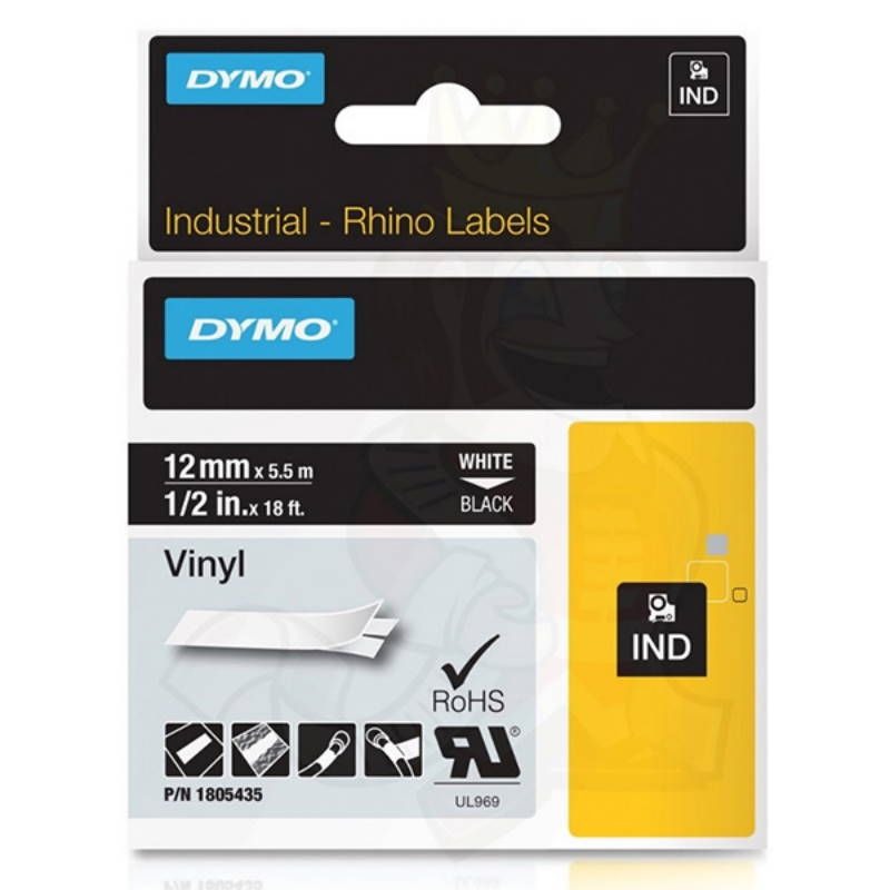 DYMO - VINYL TAPE, BLACK 12mm x 5.5m