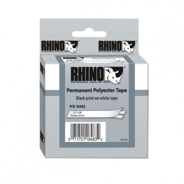 DYMO - POLYESTER TAPE, WHITE 12mm x 5.5m