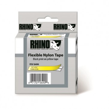 DYMO - FLEXIBLE NYLON TAPE, YELLOW 12mm x 3.5m