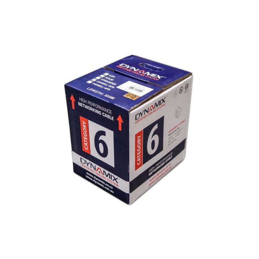 DYNAMIX - CABLE, CAT6 UTP SOLID, 250MHz 23AWG 4 PAIR, GREY, 305m