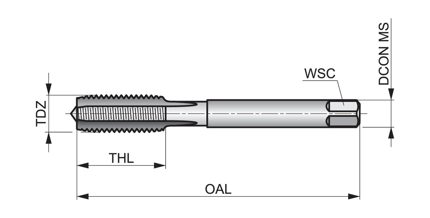 DORMER E100M16NO8 HSS / HSCo DIN Taps - Image 2
