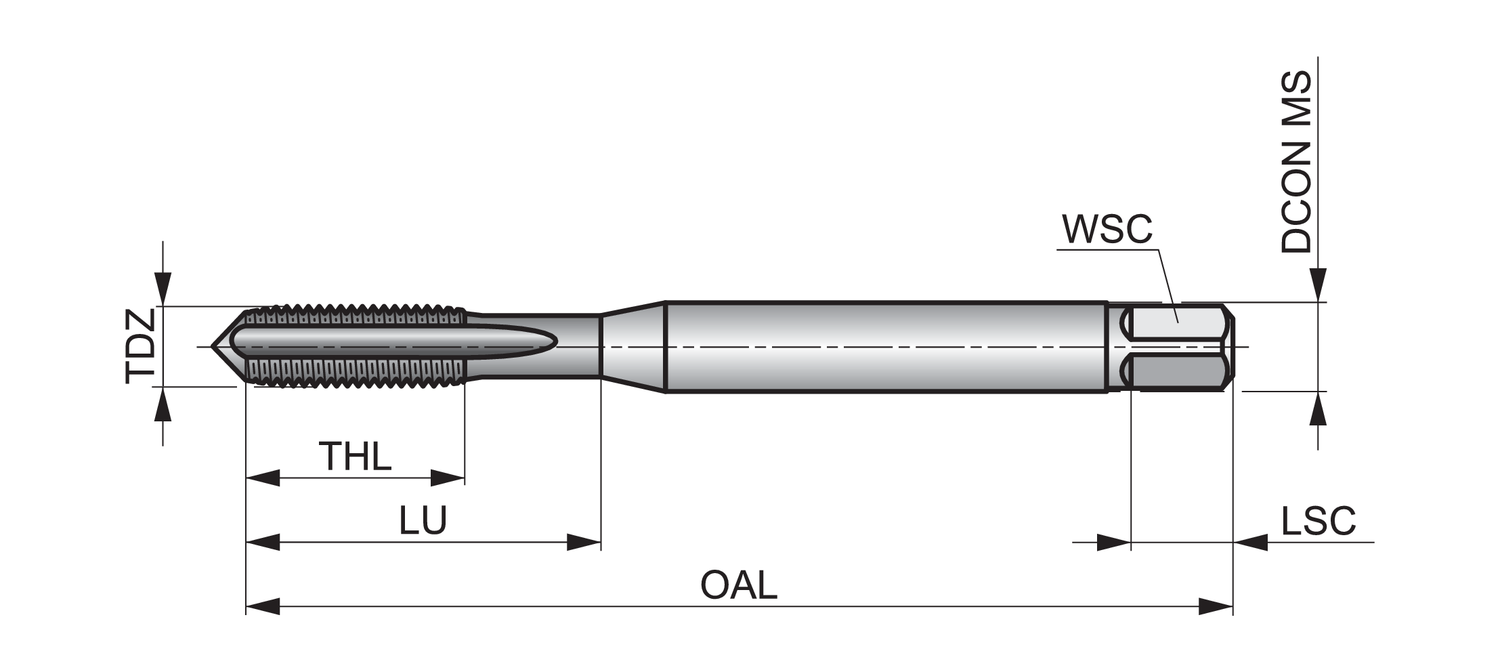 DORMER E242M8X1.0 HSS / HSCo DIN Taps - Image 2