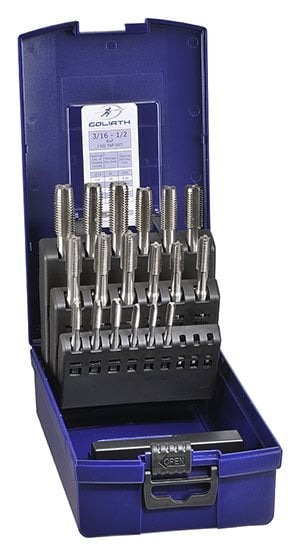 Goliath Threading Tools 3/16" - 1/2" BSF HSS Tap Set - Goliath