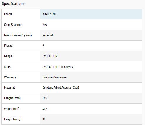 KINCROME EVA417T 8P IMP G/SPN TRAY EVOLUTION - Image 2