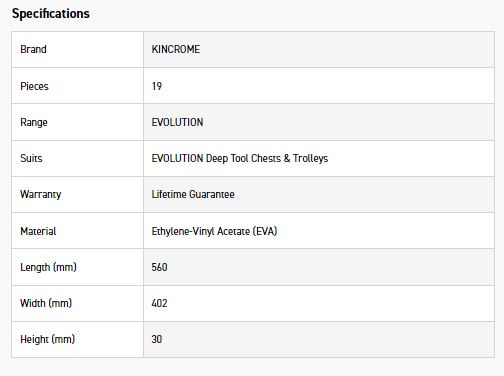KINCROME EVA451T 19P STRK TRAY DEEP EVOLUTION - Image 2