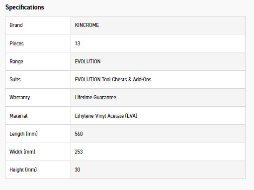 KINCROME EVA460T 13P CUT/SCRAPE TRAY EVOLUTION - Image 2