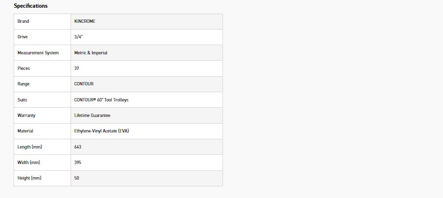 KINCROME EVA601T 37P 3/4D SOCKET TRAY CONTOUR - Image 2