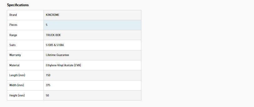 KINCROME EVA82T 5P PLIER/T/SNIP TRAY TRUCK BOX - Image 2