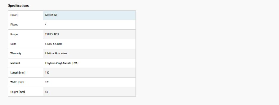 KINCROME EVA83T 4P ADJ WR/PLIER TRAY TRUCK BOX - Image 2
