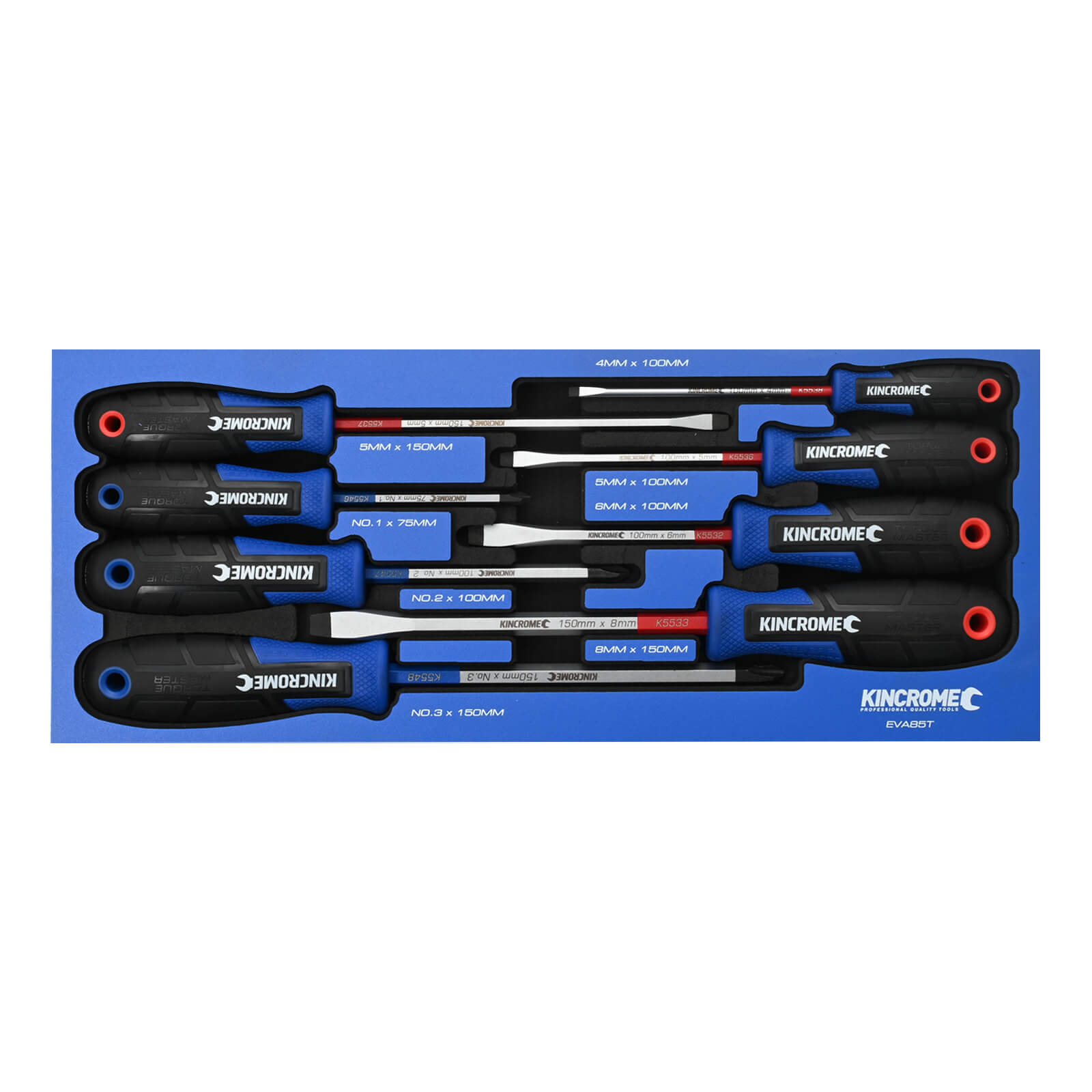 KINCROME EVA85T 8PC SCREWDRIVER TRAY TRUCK BOX