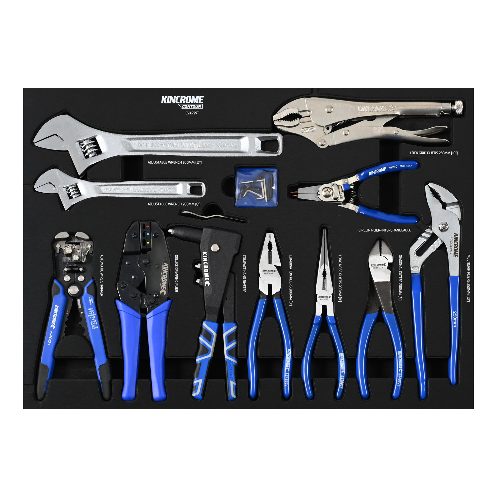 KINCROME EVA929T 11P PLIER&WRN&RIV TRAY CONTOUR