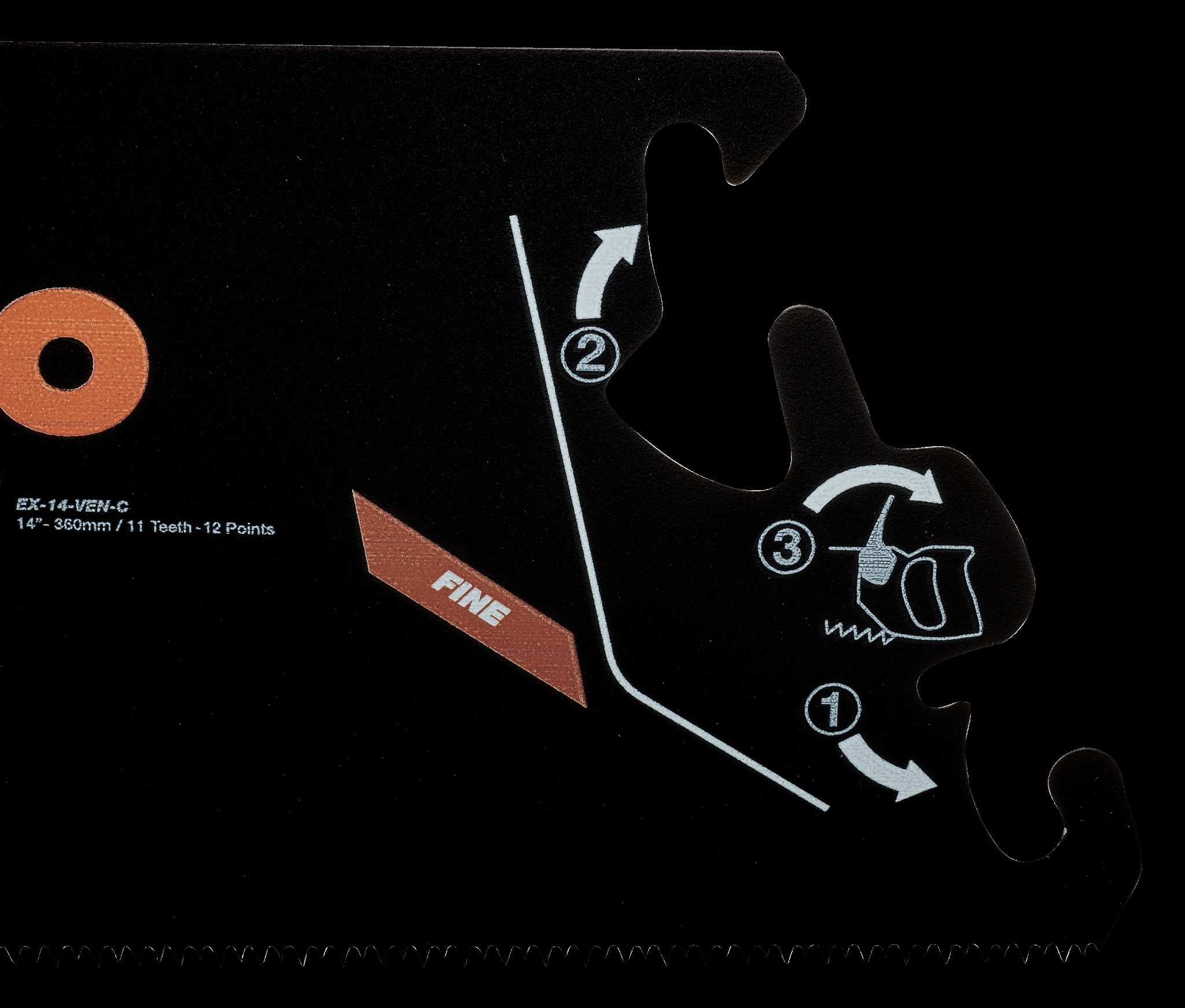 Bahco 14" XT11 teeth, veneer blade - Image 3