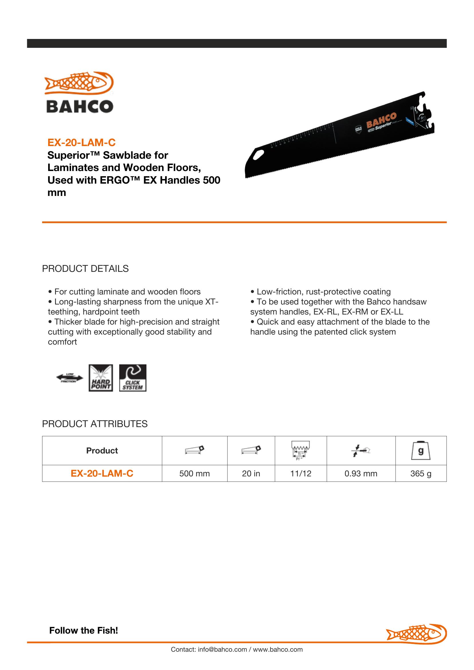 Bahco 20" XT11 teeth, laminator blade for flooring - Image 6