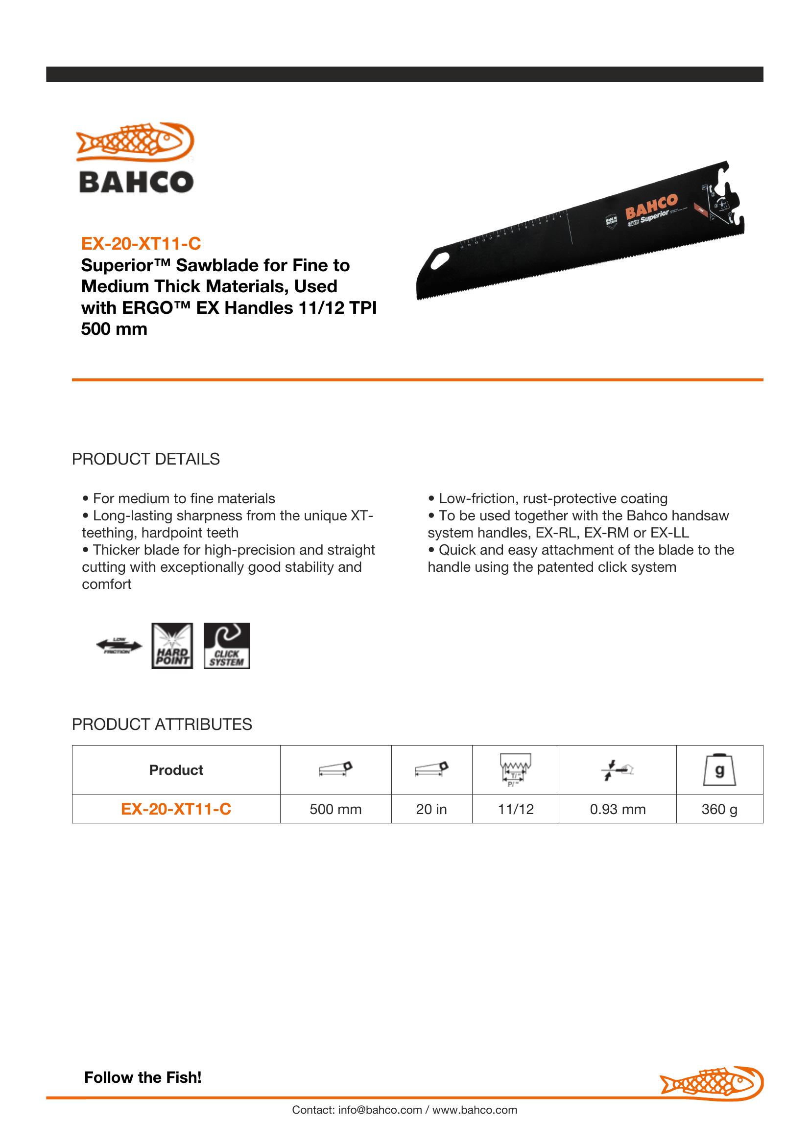 Bahco 20" XT11 teeth, blade for cutting fine wood - Image 6