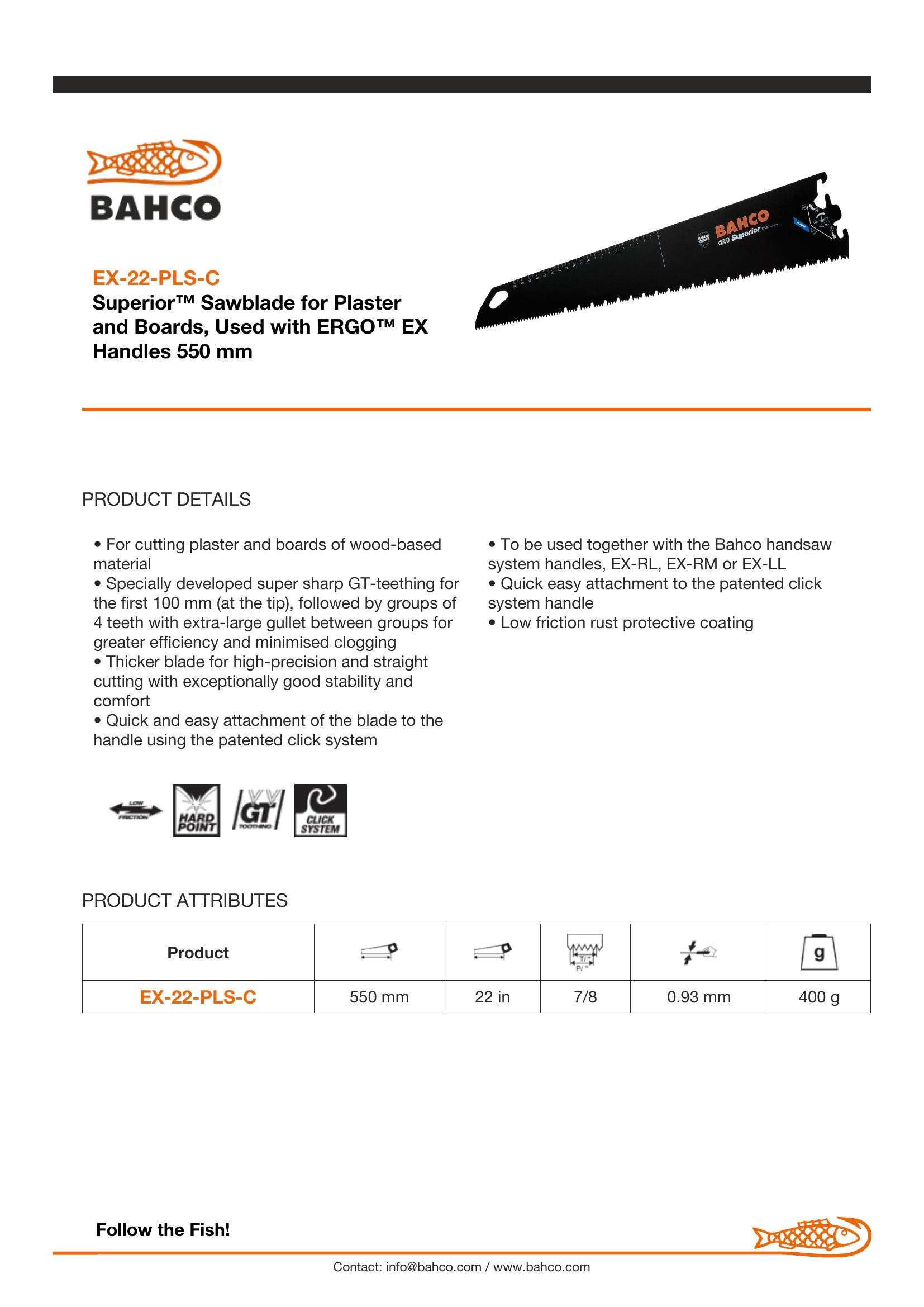 Bahco 22" GT7 teeth, plaster blade - Image 6