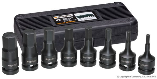 Geiger - 1/2" Drive Imperial Hex Bit Set