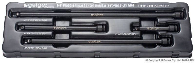 1/4" Wobble Extension Bar Set (4pc.)