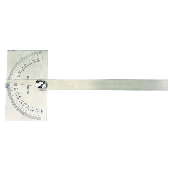 DP/R/6 GROZ DEGREE PROTRACTOR, RECTANGULAR HEAD, 150MM BLADE