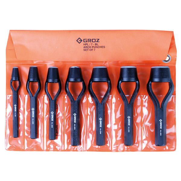 HPL/7/BEL/ST GROZ ARCH (WAD) PUNCH SET, 6 - 25MM, 7 PCE