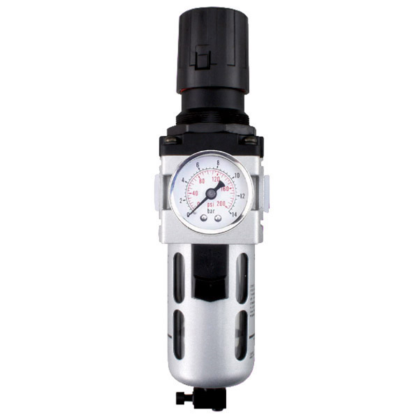 FRC146234-S/GB GROZ AIR FILTER REGULATOR C/W GAUGE & BRACKET, INTERMEDIATE, 3/8" PORT