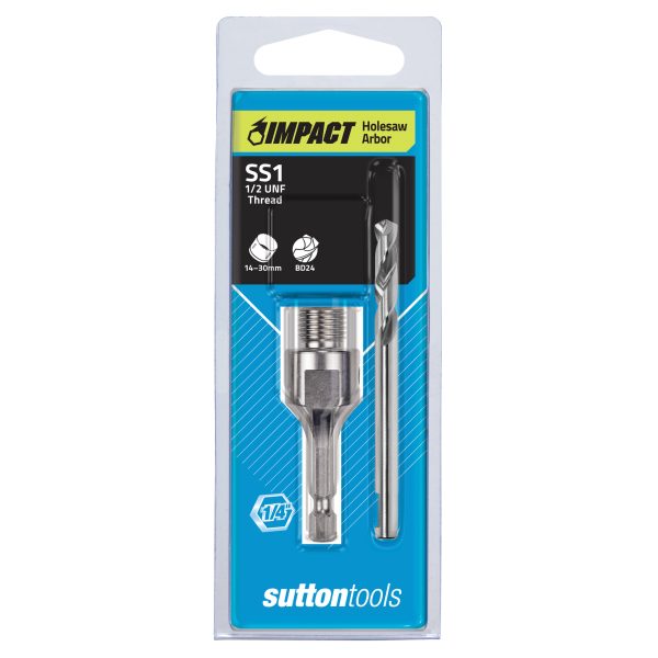 HOLESAW ARBOR H112 SSA-1 SUPA IMPACT 1/2"UNFx1/4" Shank SUT