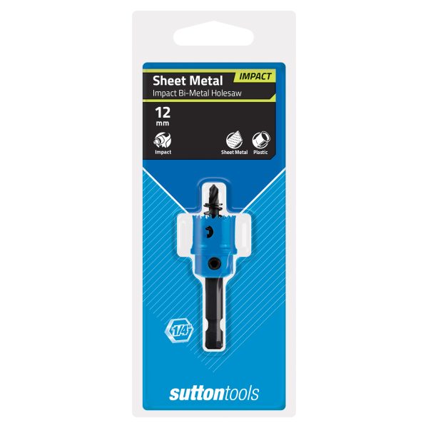 HOLESAW H119 12mm Bi Metal Impact Hex Shank Sutton