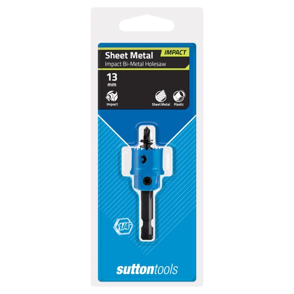 HOLESAW H119 13mm Bi Metal Impact Hex Shank Sutton