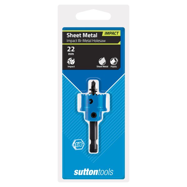 HOLESAW H119 22mm Bi Metal Impact Hex Shank Sutton