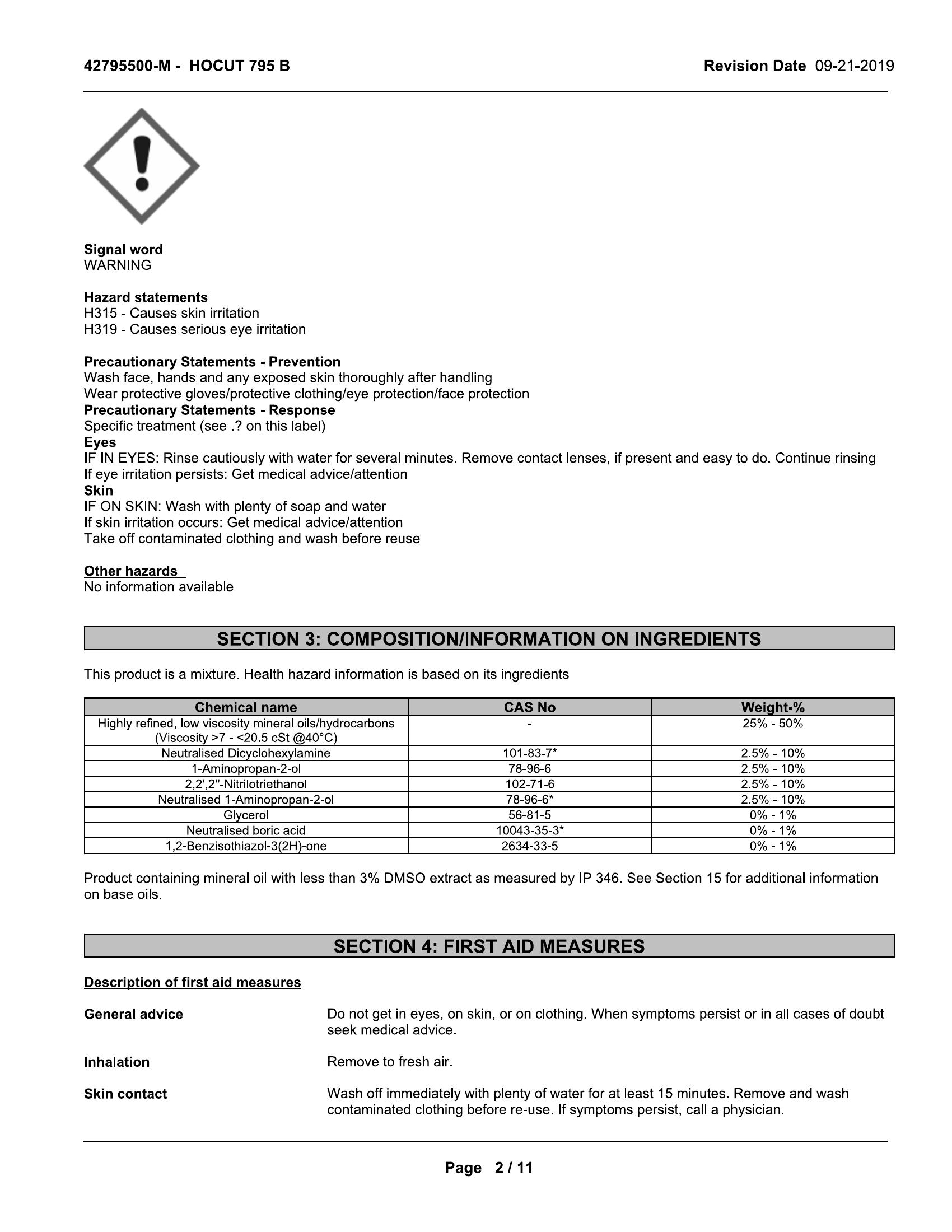 Quaker Houghton HOCUT 767B 20lt pail Coolant - Image 3