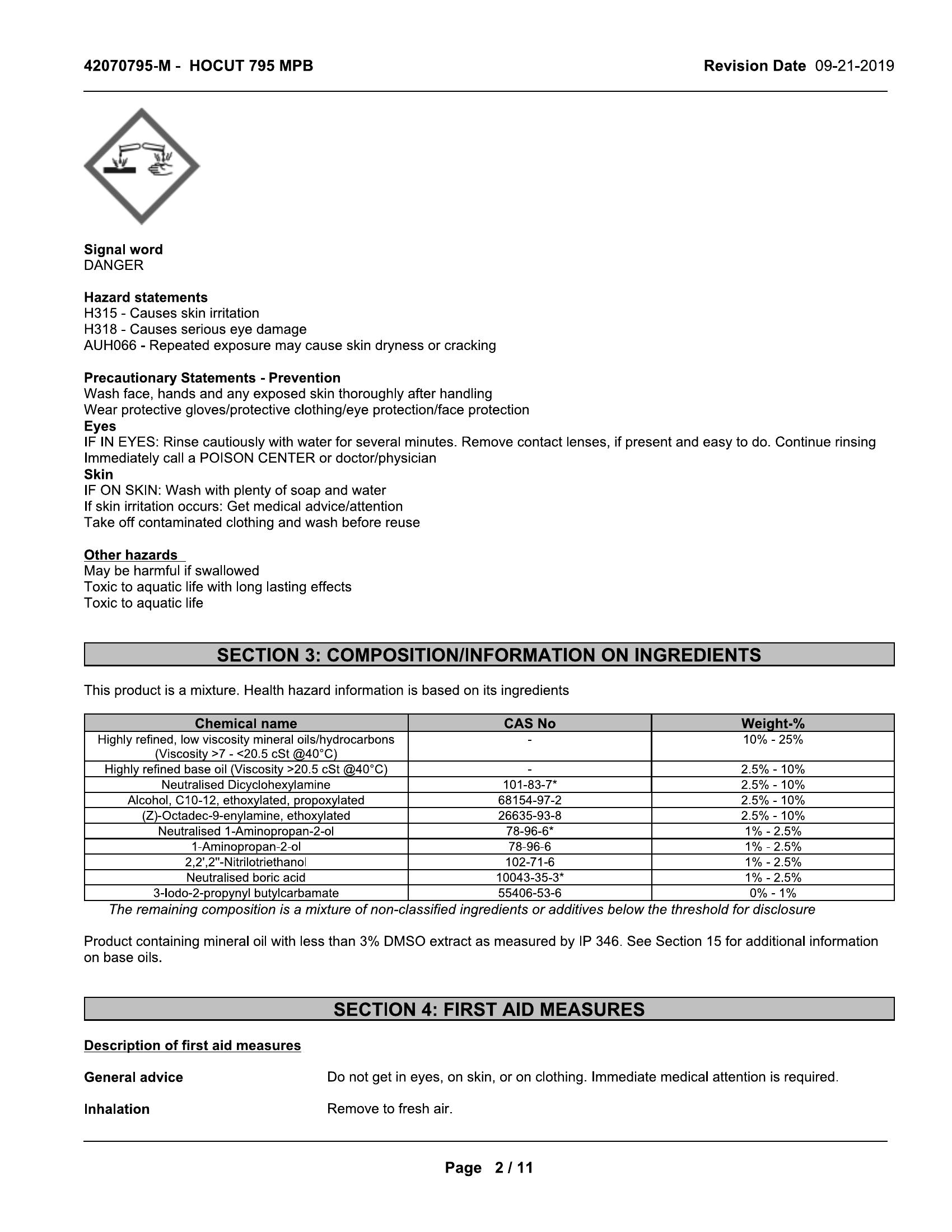 Quaker Houghton HOCUT 795MP-B 205lt drum Semi synthetic Coolant - Image 3