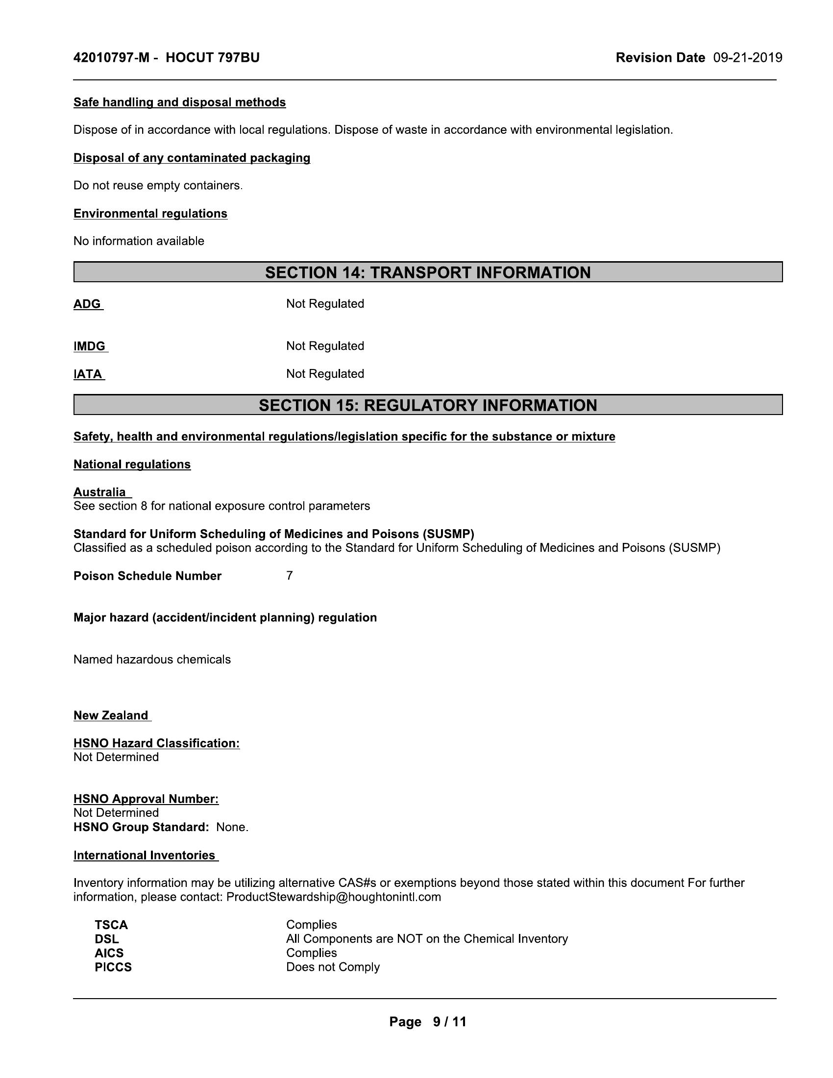 Quaker Houghton HOCUT 797BU 20lt Coolant pail - Image 10