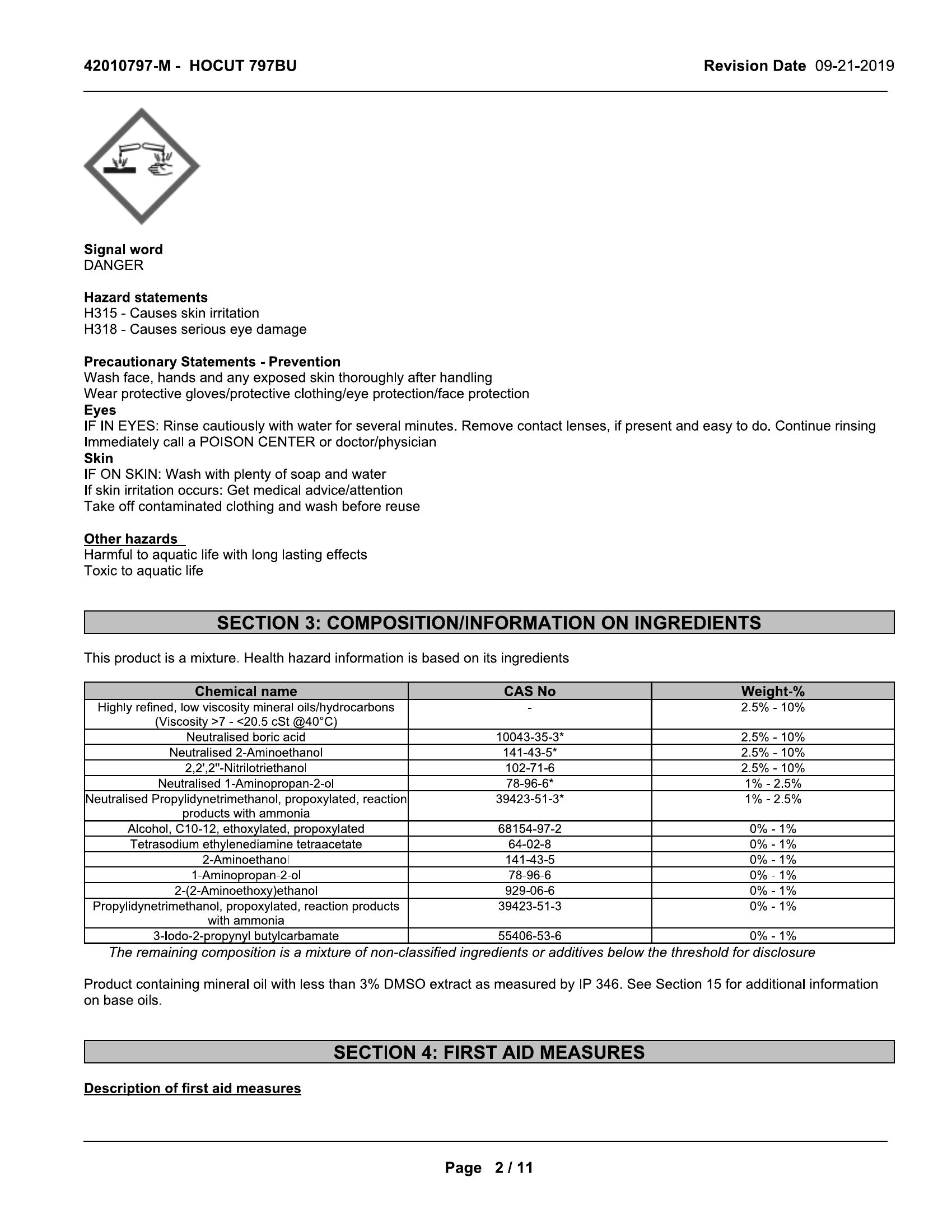 Quaker Houghton HOCUT 797BU 20lt Coolant pail - Image 3