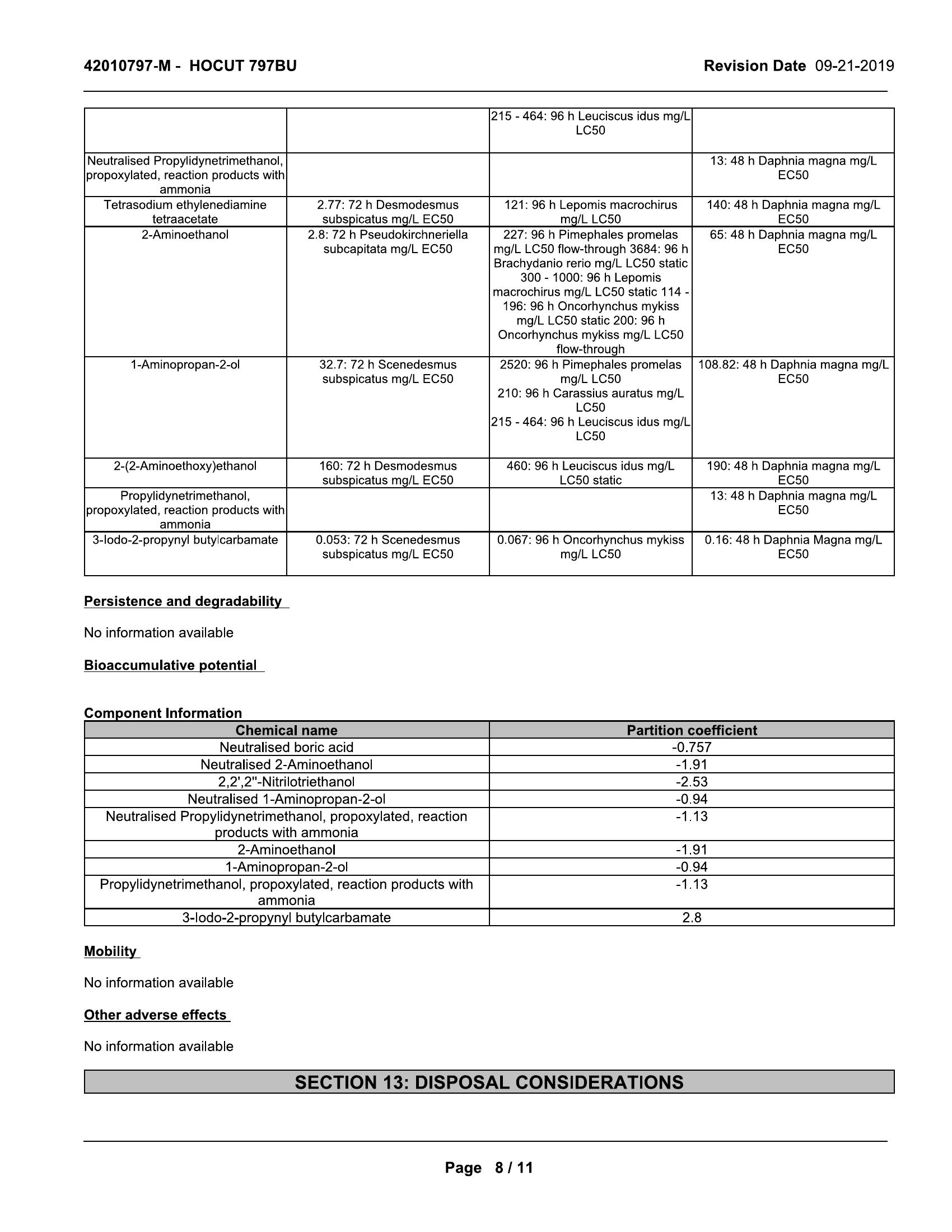 Quaker Houghton HOCUT 797BU 20lt Coolant pail - Image 9